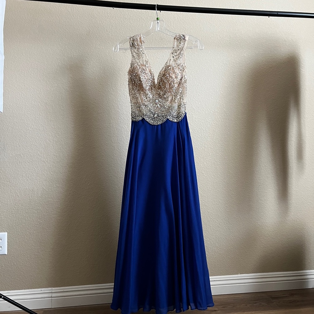 Embellished royal blue gown (SIZE XS)